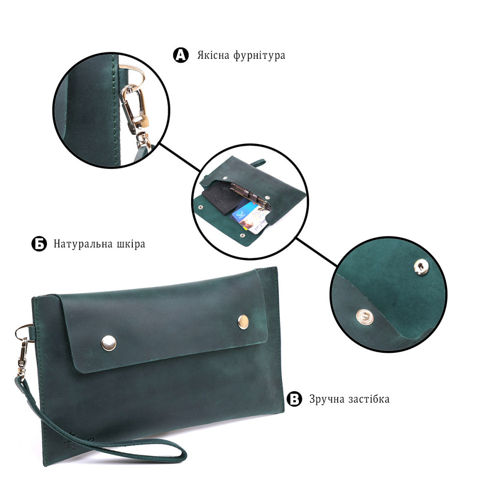 Винтажная матовая женская тревел-косметичка Shvigel 16430 Зеленый Киев - изображение 4