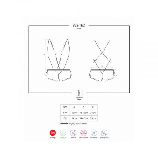 Боди Obsessive 853-TED-3 teddy red S/M Sex Aura Киев - изображение 2