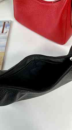 Женская кожаная сумочка, Стильная сумка из натуральной кожи, Маленькая черная сумка на плечеMasterSem Киев