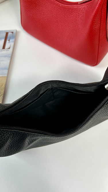 Женская кожаная сумочка, Стильная сумка из натуральной кожи, Маленькая черная сумка на плечеMasterSem Киев - изображение 2