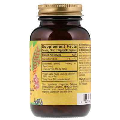 Антиоксидант Solgar Куркума екстракт (корінь), Turmeric, 60 капсул (SOL-04161) Вінниця