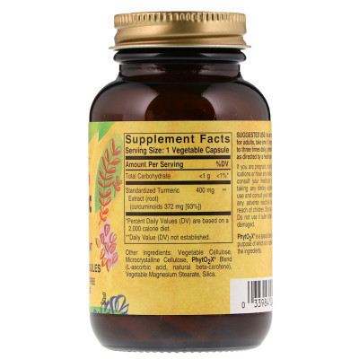 Антиоксидант Solgar Куркума экстракт (корень), Turmeric, 60 капсул (SOL-04161) Винница - изображение 2