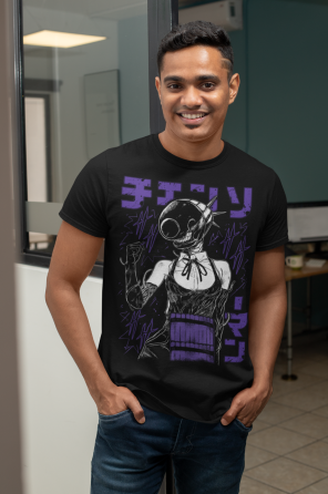 Футболка для мальчика аниме Человек-бензопила оверсайз (рост от 165 до 180 ) Черний AnimeJ0623m Днепр