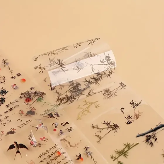 Стікери для манікюру з китайськими символами – набір 10 листів у вінтажному стилі Київ