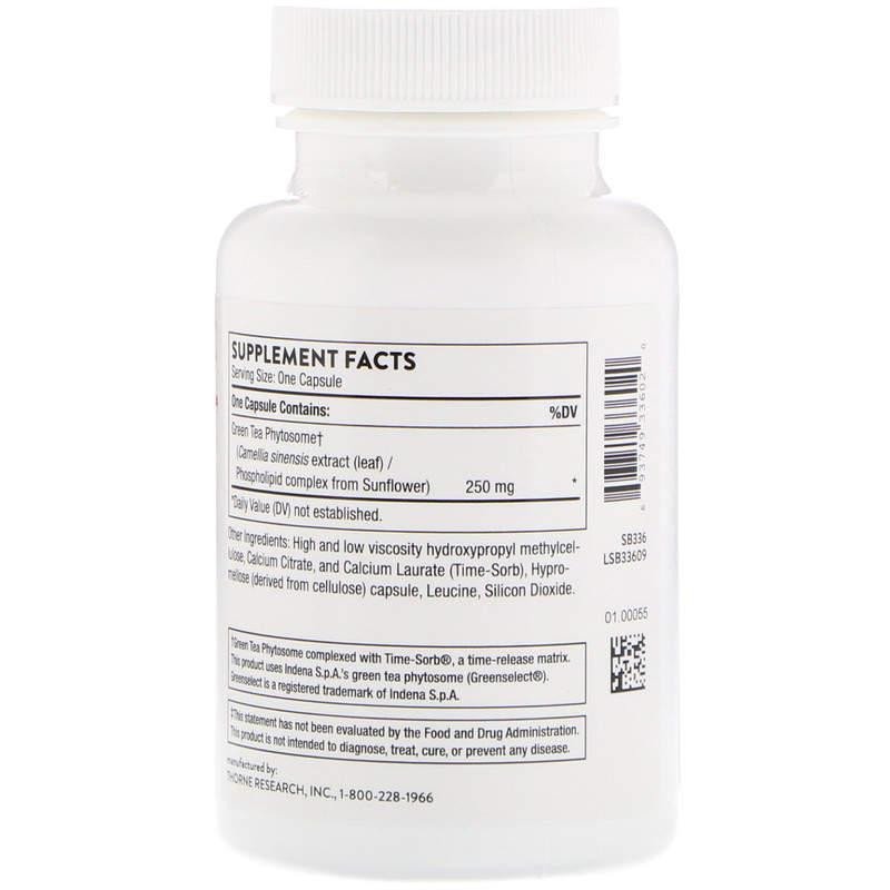 Екстракт зеленого чаю для схуднення Thorne Green Tea Phytosome 60 капс Київ - фото 2