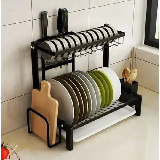 Органайзер-полка для посуды 2 яруса настольная сушилка MJ-4014 Коломия - фото 1