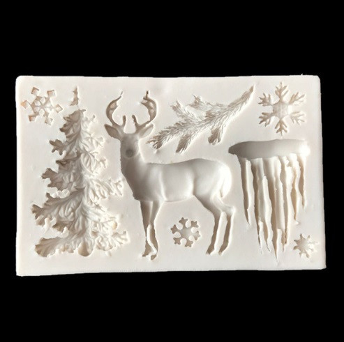 Молд силиконовый новогодний 117 на 74 мм серый Киев - изображение 4