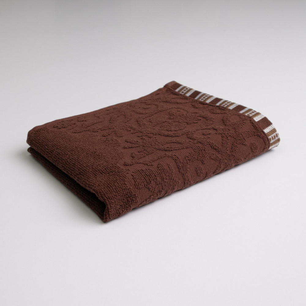 Набор махровых полотенец с орнаментом 3шт GM Textile 40х70см, 50х90см, 70х140см 400г/м2 (Коричневый) Сумы - изображение 3