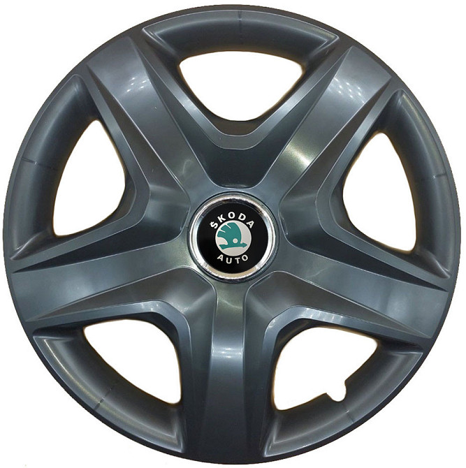 Автомобільні модельні ковпаки R16 SJS Skoda (зелена) 418 4шт, чорні Київ - фото 1