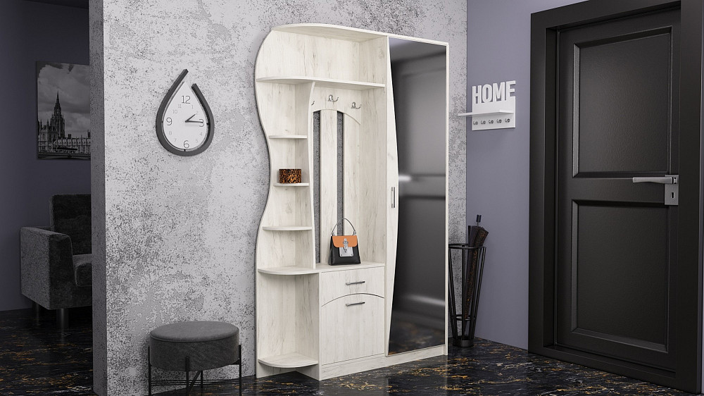 Передпокій Соло-9, Дуб Крафт Білий, 1300/400/2100 Львів - фото 2