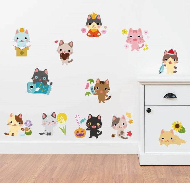 Набір інтер'єрних наклейок Кольорові котики Київ - фото 3