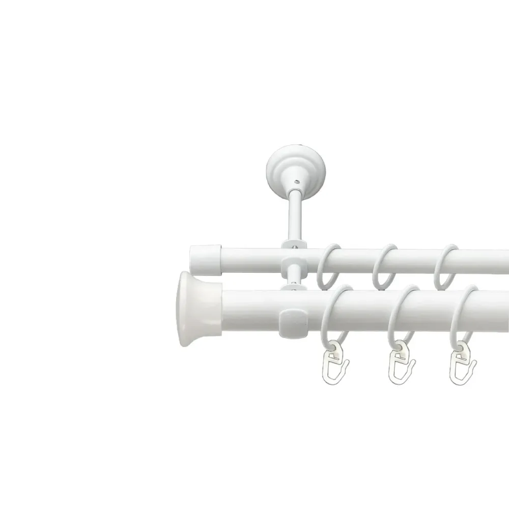 Карниз Orvit Дуо металевий дворядний відкритий гладка труба кільце металеве Арктіс 25\16 мм 200 см Львов - изображение 1