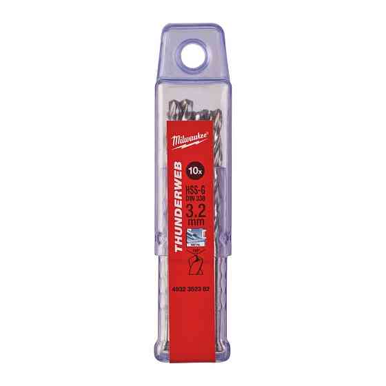Свердло по металу THUNDERWEB HSS-G MILWAUKEE DIN338, діаметр 3,2 x 65 мм, (10шт), пластикова коробка Одеса