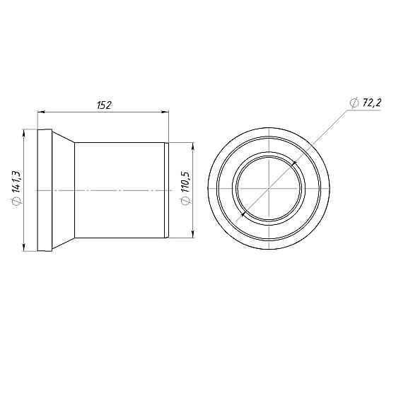 Патрубок OPTIMUM для унітазу прямий D110 150 мм OPTI 14110/150 (000031815) Київ