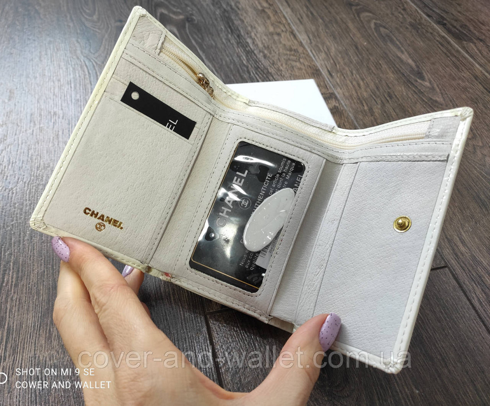 Компактный женский кошелёк под кожу крокодила белого цвета CH 8003 Киев - изображение 4