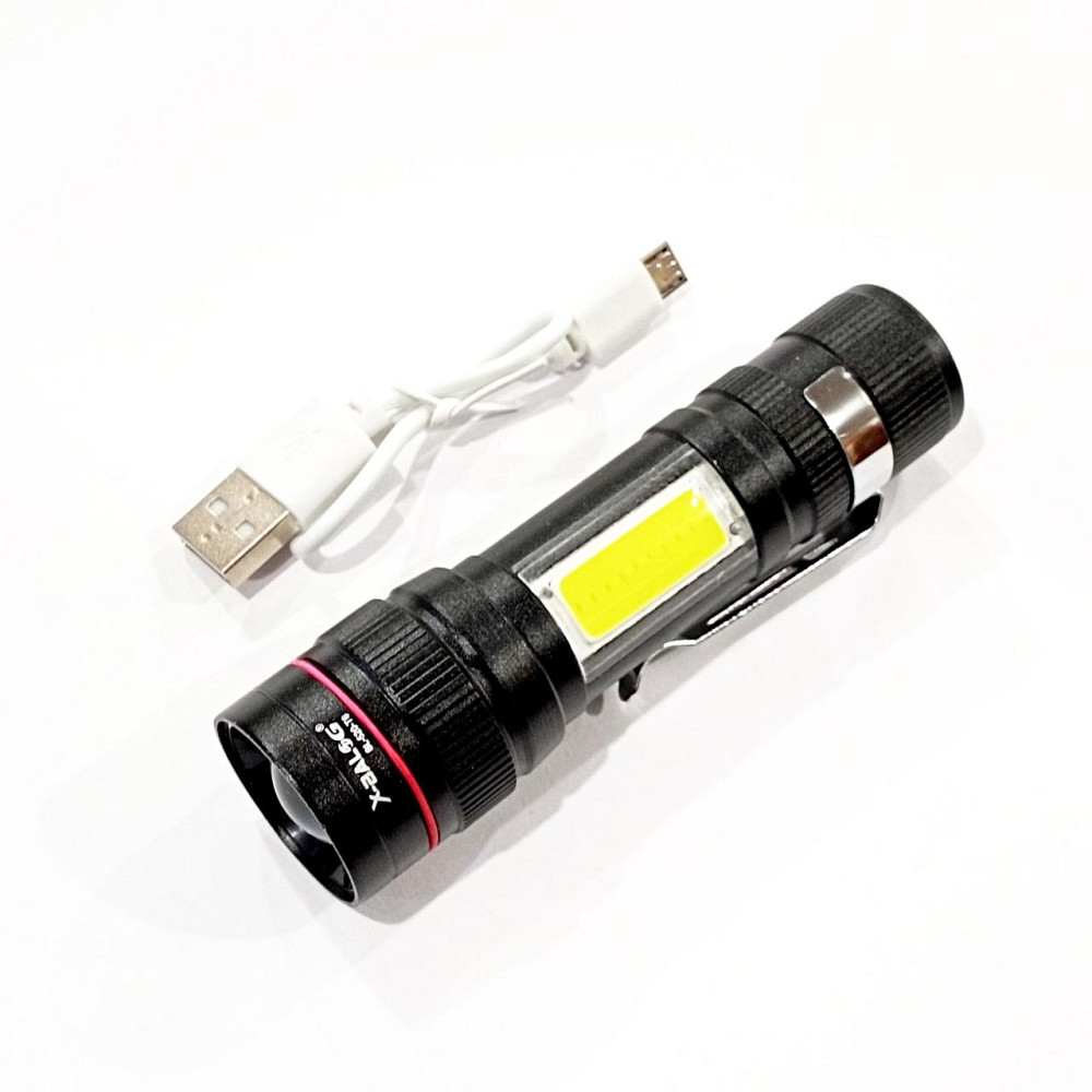 Ручний ліхтар X-Balog Police BL-520, Li-ion, T6+Cob, Zoom, ЗУ USB Дніпро - фото 3