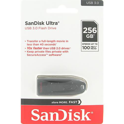 Флеш-накопитель SanDisk USB 3.0 Ultra 256Gb (130Mb/s) Black Киев - изображение 2