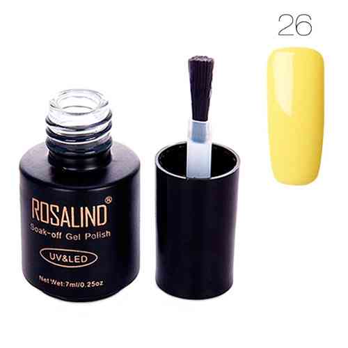 Гель-лак для нігтів манікюру 7мл Rosalind, шелак, 26 лимонний Вінниця