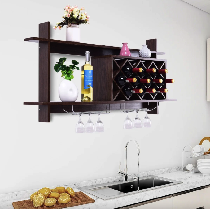 Настінна винна стійка Costway Kasta у стилі Loft Київ - фото 7