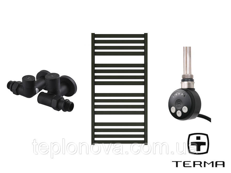 Комбинированный Полотенцесушитель Плоский Черный 960х500 Terma Marta Черновцы - изображение 1