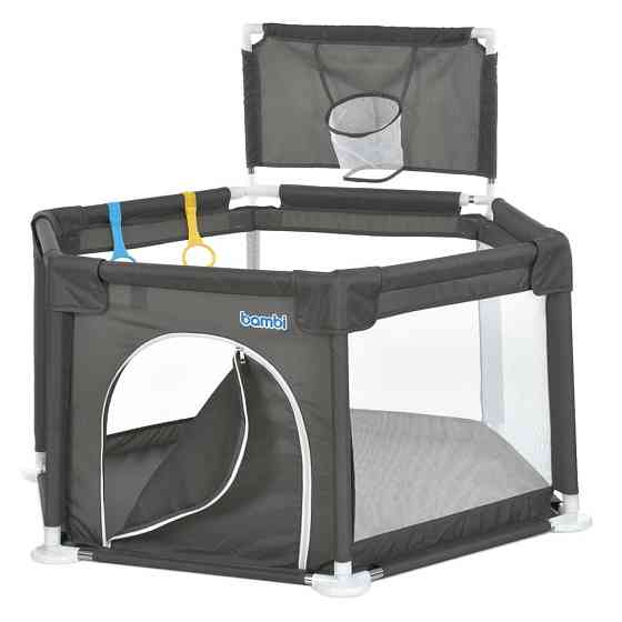 Дитячий манеж MR 1340-G, сірий, з баскетбольним кільцем Вінниця