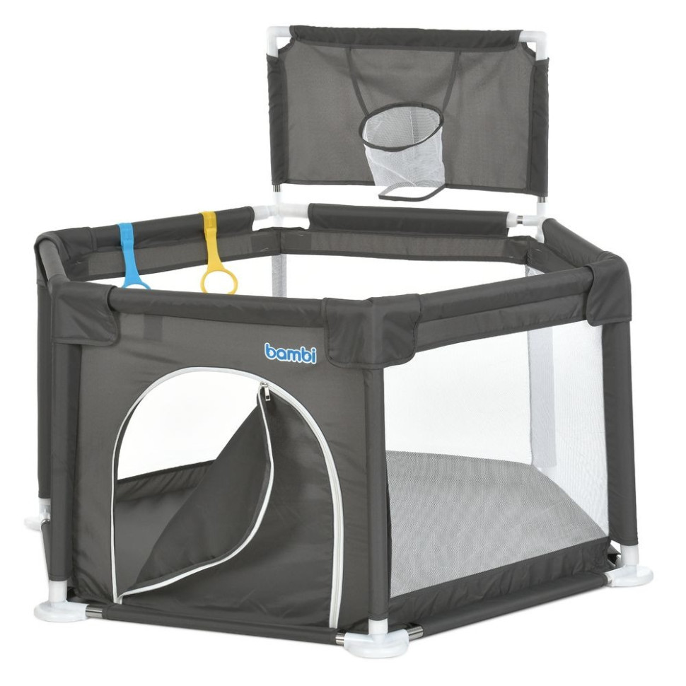 Дитячий манеж MR 1340-G, сірий, з баскетбольним кільцем Вінниця - фото 6