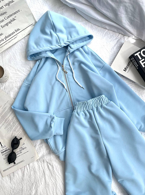 Женский прогулочный оверсайз костюм: кофта на молнии и штаны турецкая трехнить петля Одесса - изображение 4