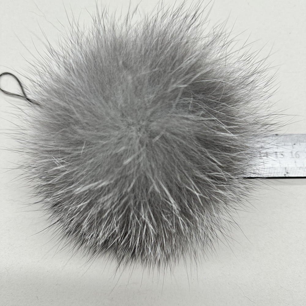 Помпон із натурального хутра блюфрост 13-14 см Сірий Харків - фото 5