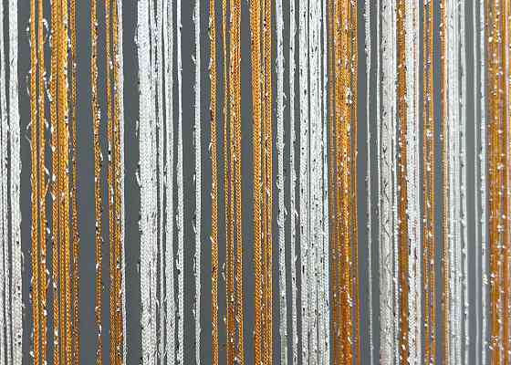 Штори-нитки з люрексом Білий з помаранчевим 300х300см 1 шт (61-128) Київ
