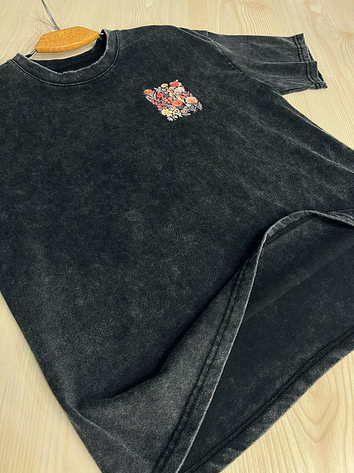 Футболка жіноча A-N 27005 тай-дай варена з квітковим принтом на спині, чорний, one size Київ - фото 20