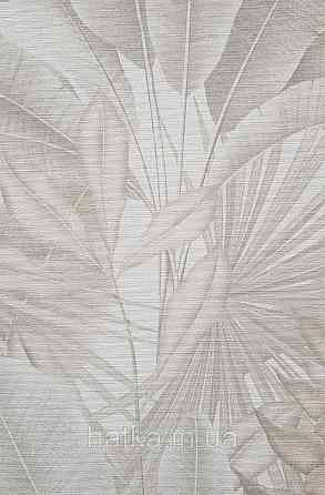 Обои виниловые на флизелине AS creation Della Natura метровые 1.06Х10 листья банана пальмы бежевые на белом Киев