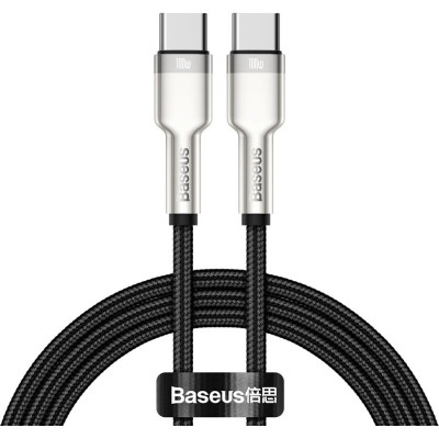 Дата кабель USB-C to USB-C 1.0m 100W metal black Baseus (CATJK-C01) Вінниця - фото 1