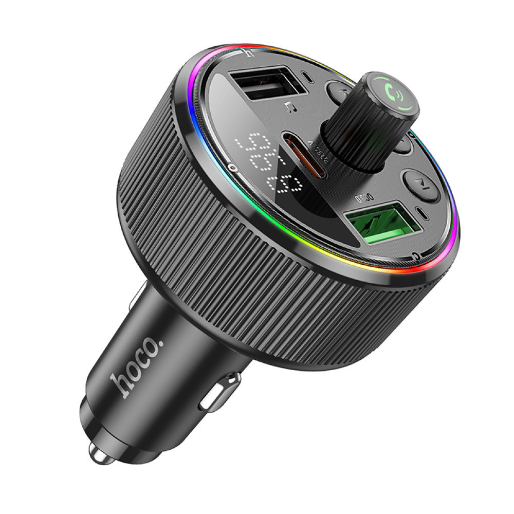 АЗП з FM-модулятором HOCO E82 Guerrero PD30W+QC3.0 car BT FM transmitter Black Одеса - фото 9