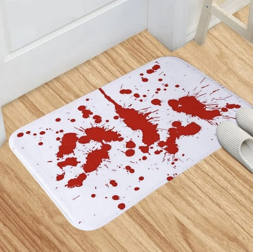 Декор на Хэллоуин, Коврик под дверь Пятна крови, отличное украшение на Хэллоуин, р 40*60см, Киев - изображение 1