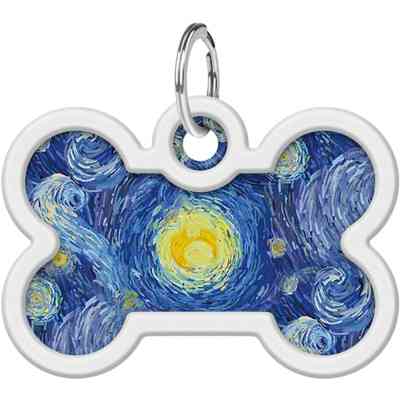 Адресник для животных WAUDOG Smart ID с QR паспортом "Водяные лилии", кость 40х28 мм (0640-0201) Винница