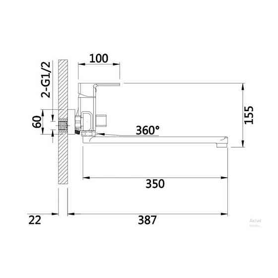 Смеситель для ванны Lidz Dozorca 005 c душевым гарнитуром (k35) LDDOZ005CRM45405 Chrome Киев