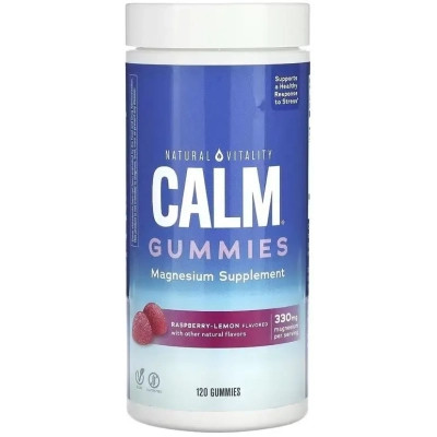 Витаминно-минеральный комплекс Natural Vitality Цитрат Магния, 330 мг, вкус малина лимон, CALM, Magnesium Supplement, (PTG-00240) Вінниця - фото 1