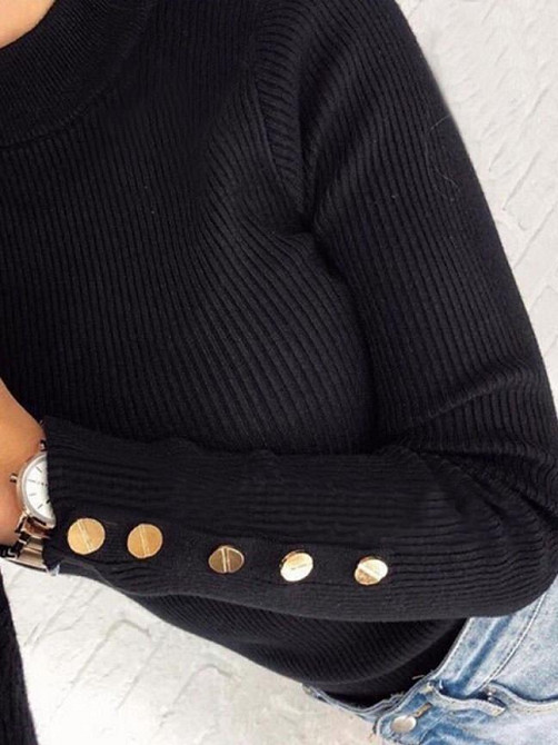 Жіночий трикотажний гольф з кнопками "Lissom" оптом I Розпродаж моделі Київ - фото 4