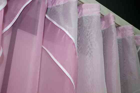 Кухонная занавеска VR-Textil № 029к розовый с белым 280х170 см (59-941) Киев