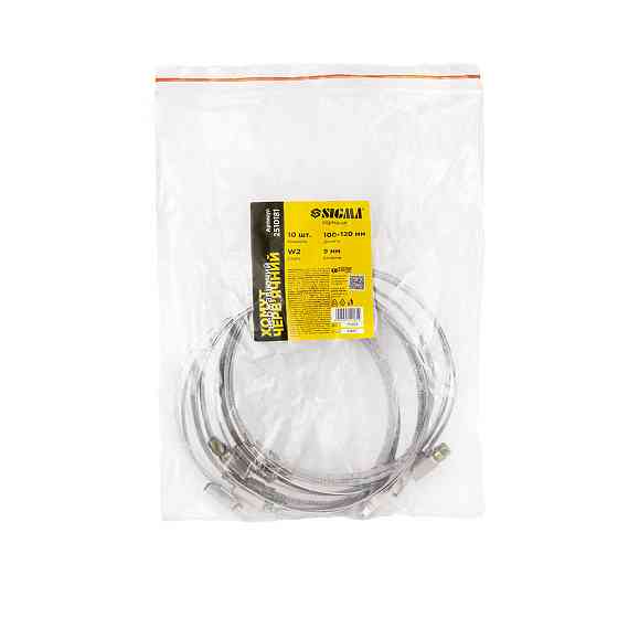 Хомут черв'ячний неіржавкий 9 мм D100-120мм 10 шт SIGMA (2510181) Київ