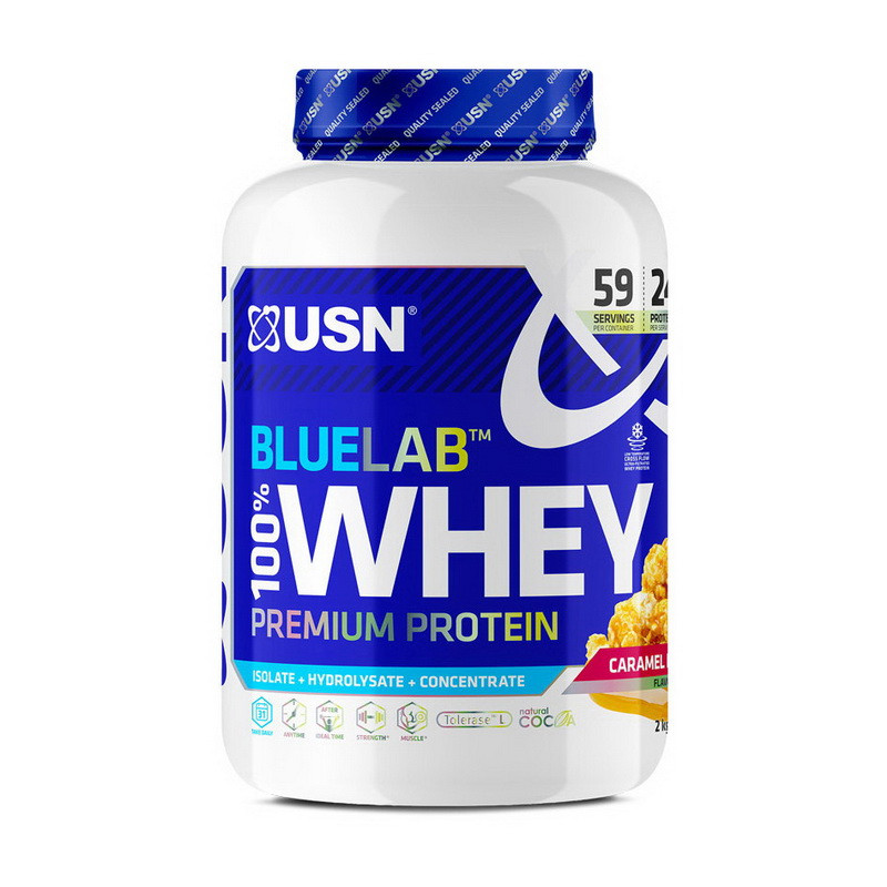 Blue Lab 100% Whey Premium Protein (2 kg, caramel popcorn) Луцк - изображение 1