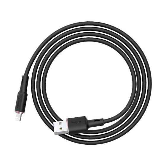Кабель ACEFAST C2-02 USB - Lightning 2.4A, 1.2m, силіконовий, zinc конектори, колір чорний AFC2-02B Одеса