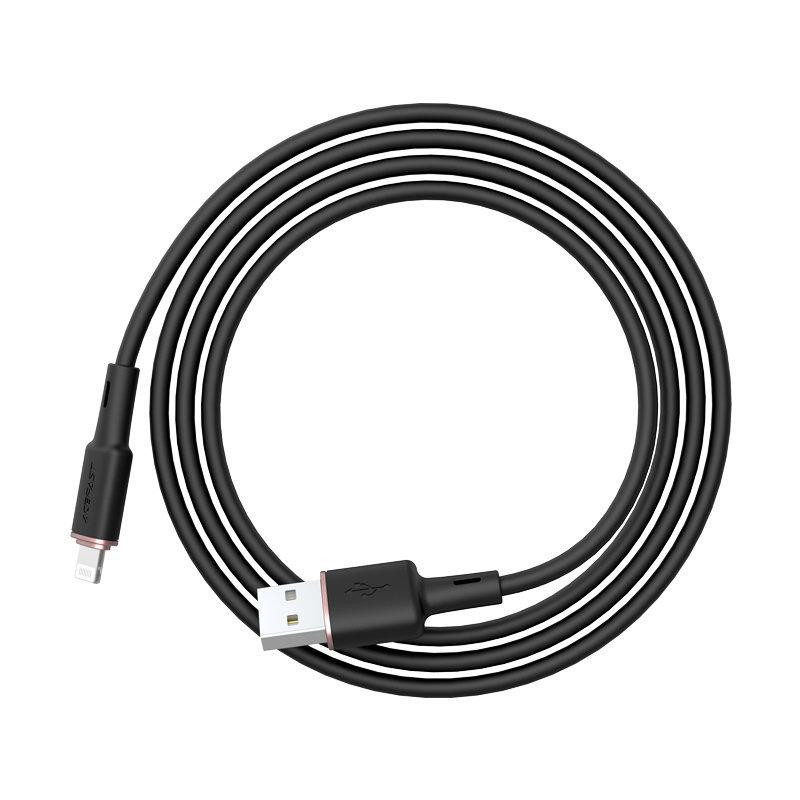 Кабель ACEFAST C2-02 USB - Lightning 2.4A, 1.2m, силіконовий, zinc конектори, колір чорний AFC2-02B Одеса - фото 4