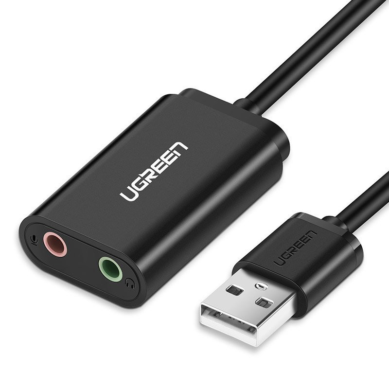Звукова карта USB AUX jack, 2*TRS (Mic + Ear) ALC4042 Ugreen Чорна US205 Винница - изображение 2