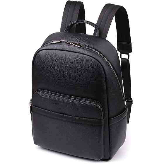 Вместительный рюкзак для мужчин из натуральной кожи Vintage 23045 Черный Киев