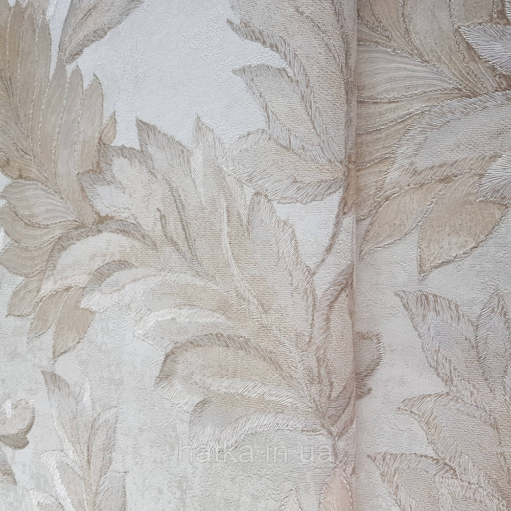 Шпалери метрові вінілові на флізелін 24 Carati Cristiana Masi листя великі золотом сріблом на сірому Київ - фото 1