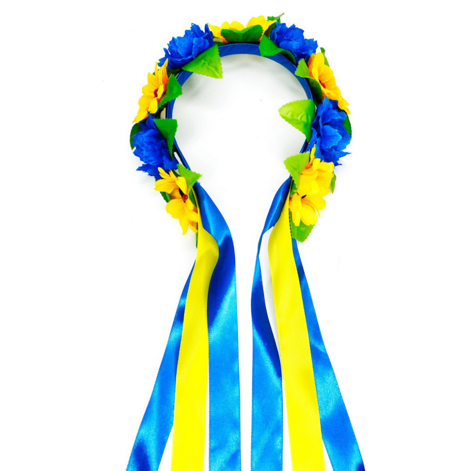 Обідок-вінок український "Квіти" 0205-759 з об'ємними квітами Вінниця - фото 2