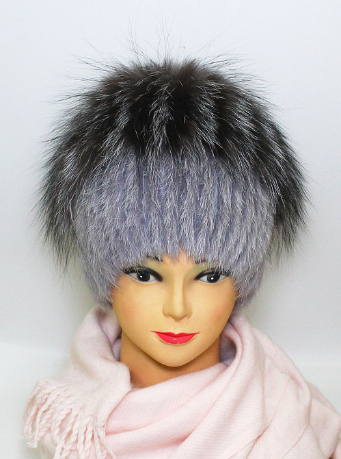 Шапка меховая женская эдельвейс Полина Серый Харьков - изображение 3