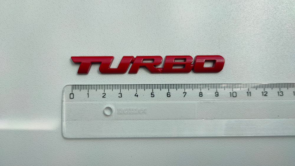 Наклейка на авто Turbo Червона Металева турбо Київ - фото 1