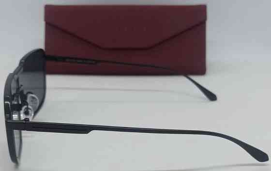 Брендовые стильные красивые мужские очки черные в черной металл оправе. Киев